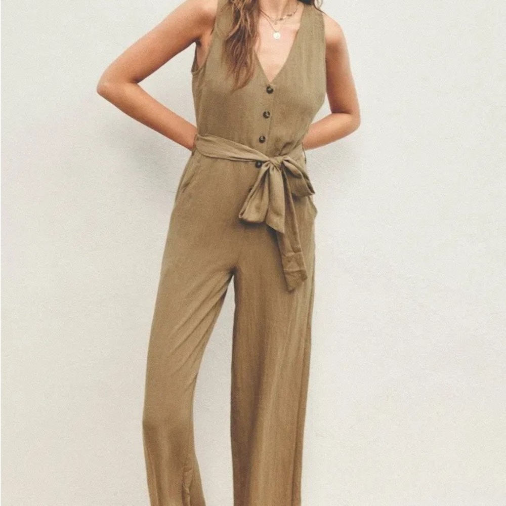 Dress Forum The Linen Sash Belt Jumpsuit